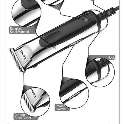 Kemei 850 professional hair trimmer plug in electric hair clipper