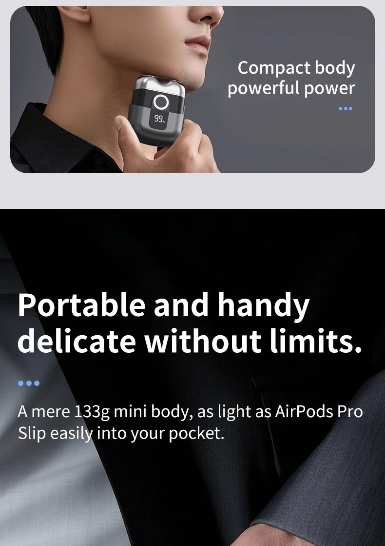 Mini electric shaver compact and fast charging