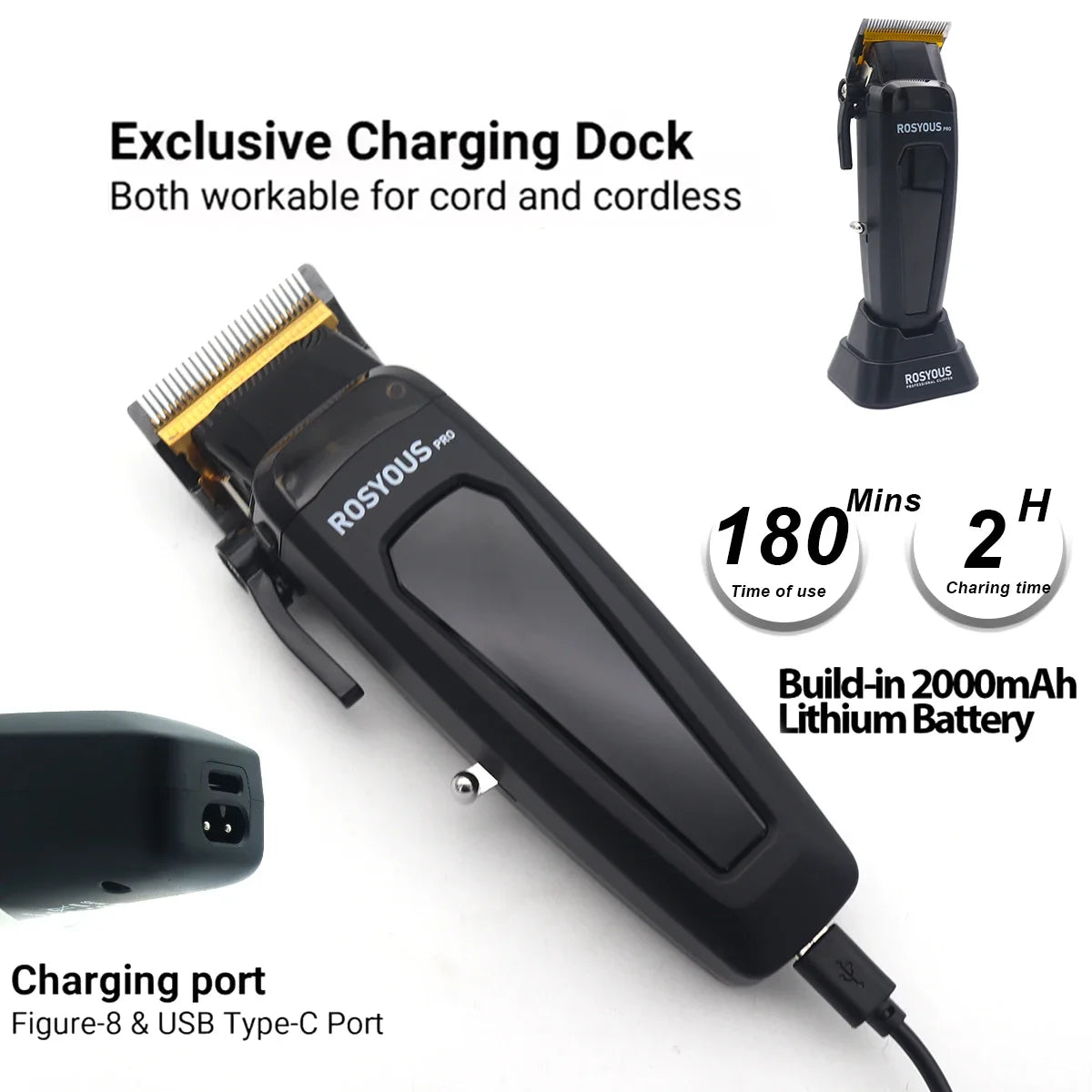 Professional Electric Hair Clipper 106 Hair Trimmer for Man