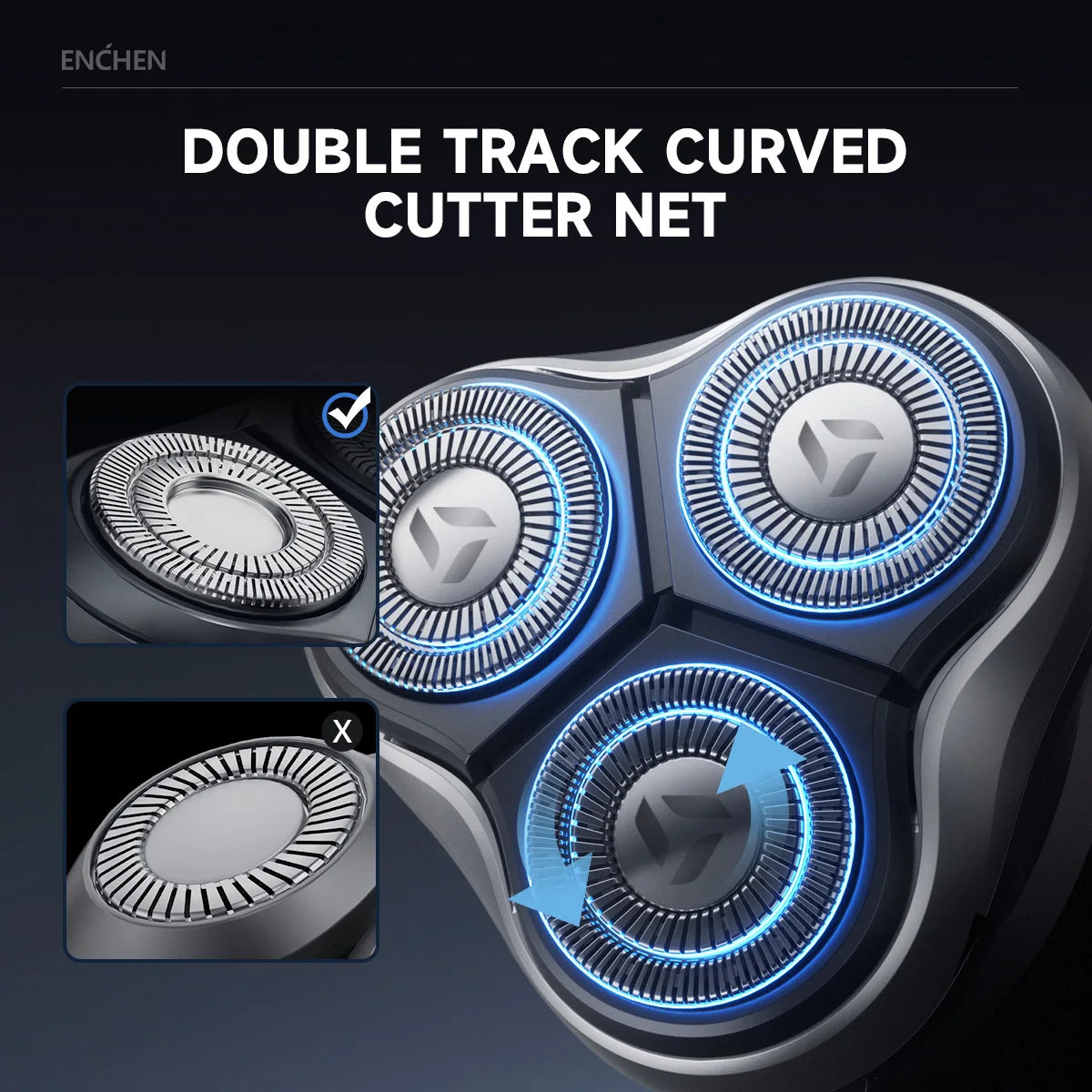ENCHEN Electric Shaver Razor Beard Trimmer Rotary 3D Hair Shaver