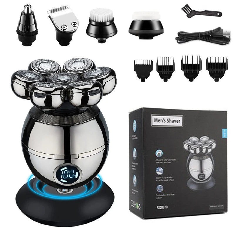 Pro Wet Dry Electric Shaver For Men Beard Hair Trimmer LCD Display