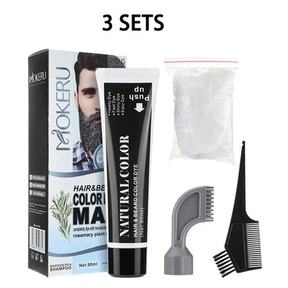 3 Minutes Black Beard Dye Cream With Comb 80ml Rosemary