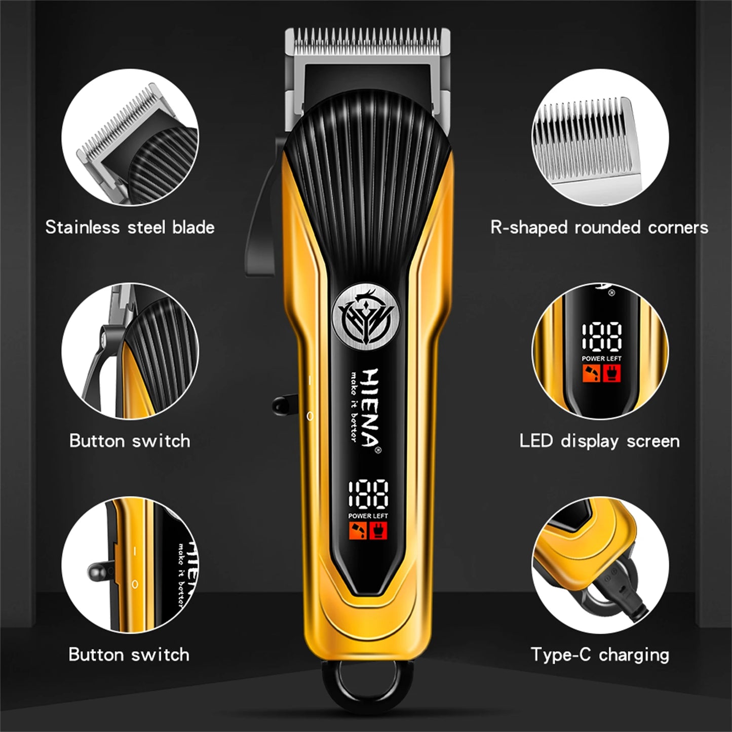 HIENA Hair Clipper for men HYN-225 Rechargeable Hair Trimmer