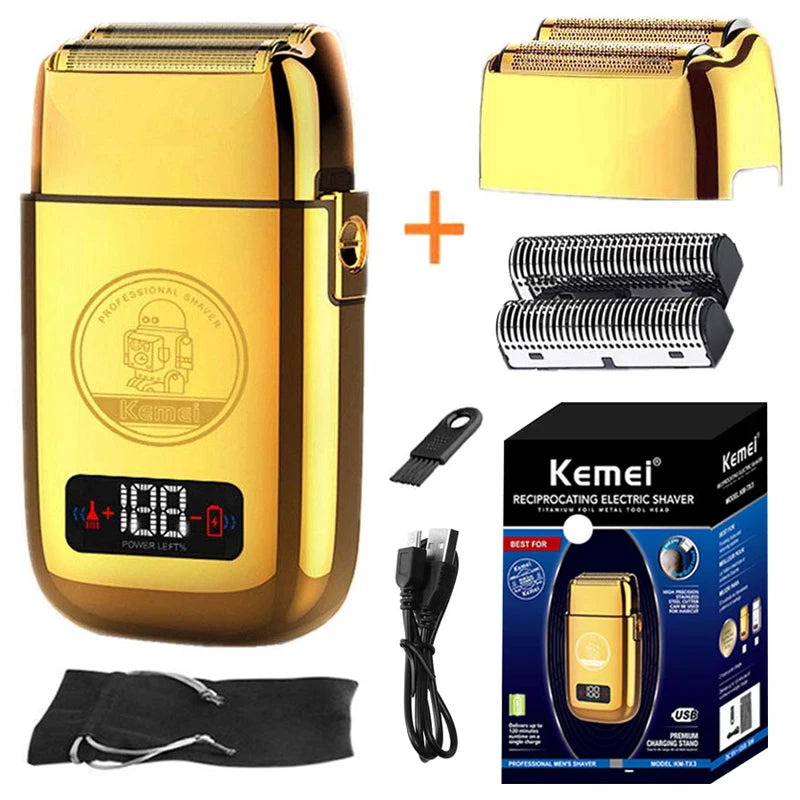 Kemei All Metal Barber Hair Electric Shaver Beard Razor