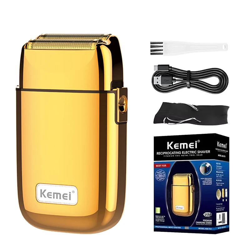 Kemei Tx1 Rechargeable Metal Housing Razor Shaving Machine