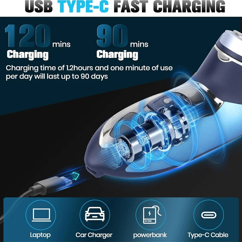 2in1 Men Electric Shaver with 3D Floating Head Shaver