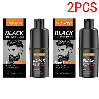 East Moon Men's Black Hair Dye Shampoo Fast Coloring