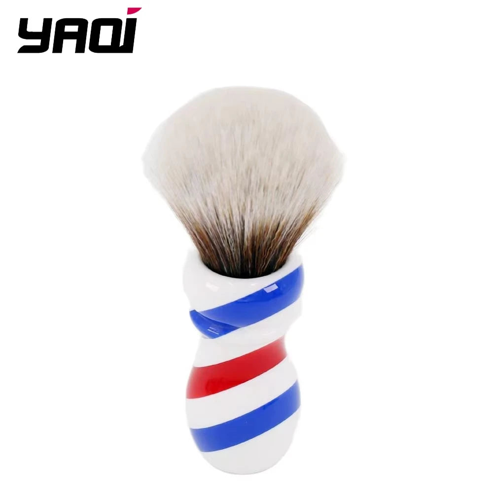 24MM New Barber Pole Style Brown Synthetic Knot Shaving Brush