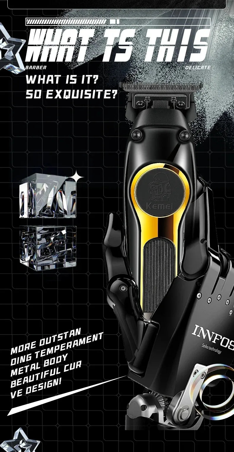 KEMEI KM--2351 USB Rechargeable Hair Clippers DLC Blade
