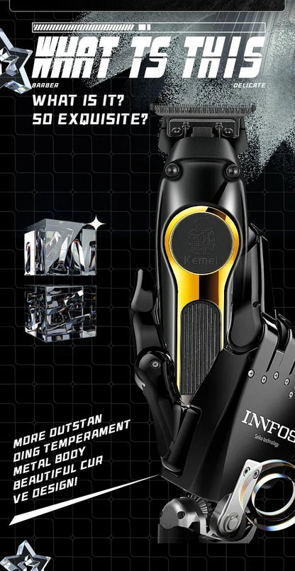 KEMEI KM--2351 USB Rechargeable Hair Clippers DLC Blade