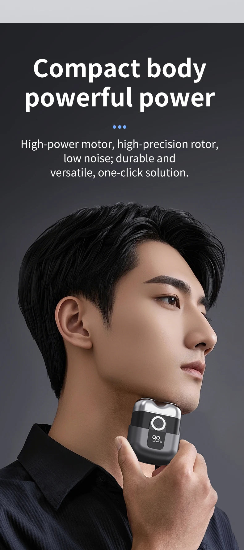 Mini electric shaver compact and fast charging