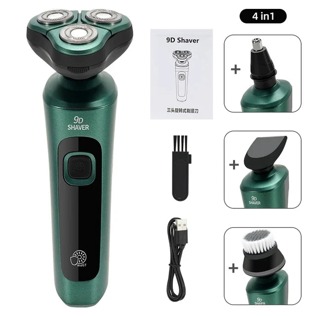 New Smart Electric Shaver LCD Digital Display Three-head Floating Razor