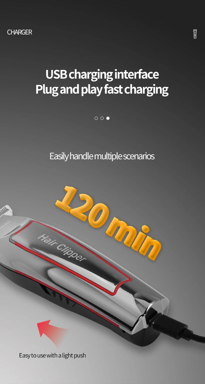 Kemei Professional Hair Trimmer Men's Electric Beard Trimmer KM-034