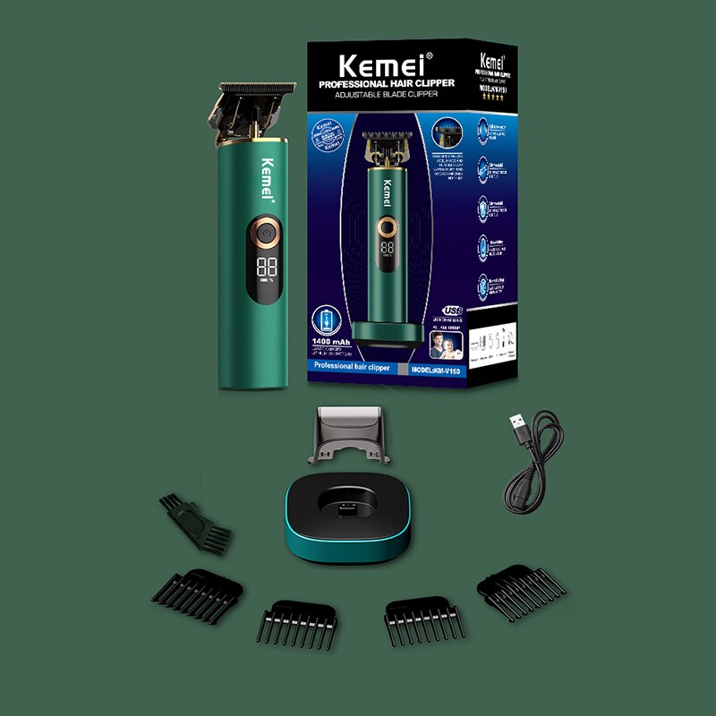 Original Kemei  Rechargeable Powerful Hair Trimmer Barber Hair Clipper