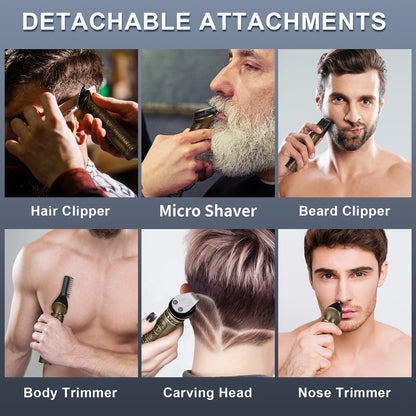 Hatteker 6 in 1 hair clipper set hair trimmer machine