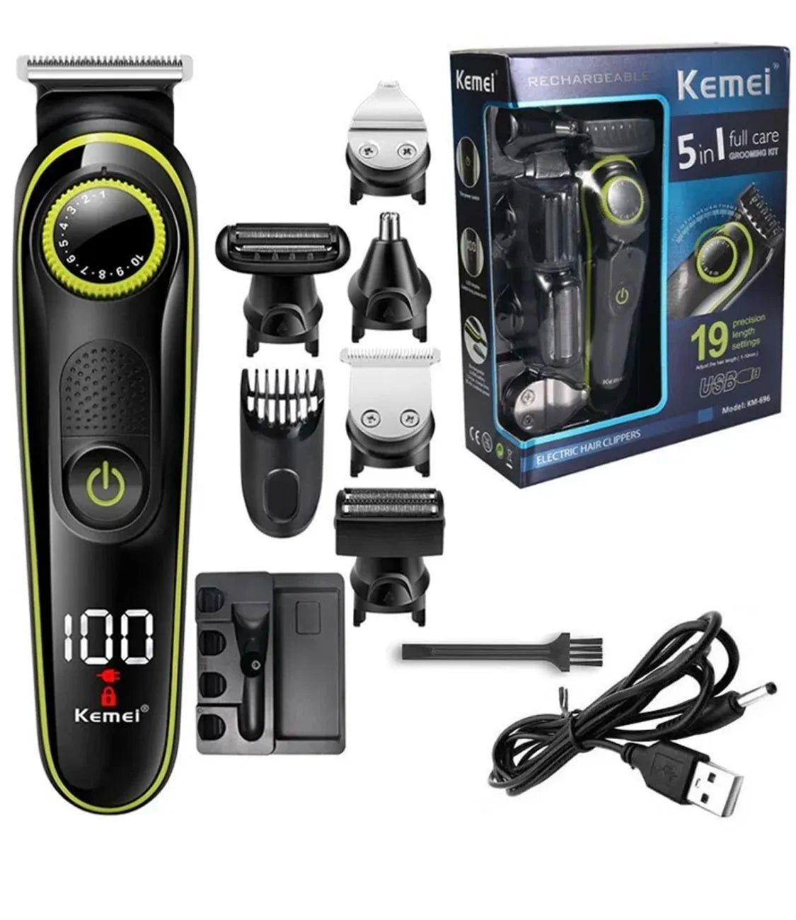 Kemei Professional Electric Hair Clipper 5in1 Full Care KM-696