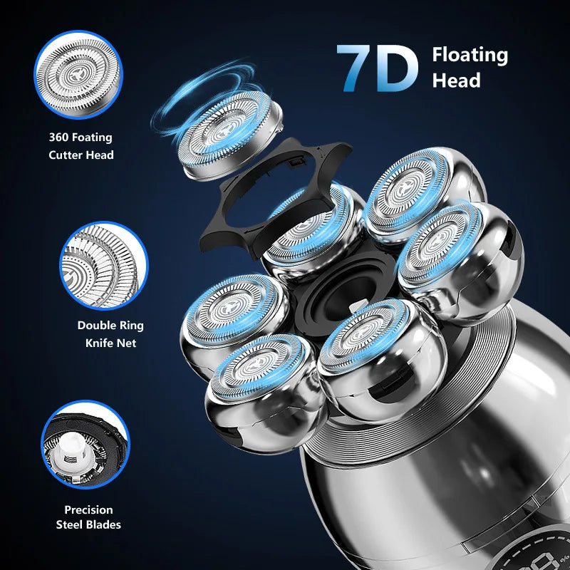 Electric Shaver 7D Floating Cutter Head Base Beard Trimmer