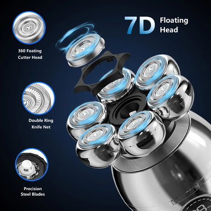 Electric Shaver 7D Floating Cutter Head Base Beard Trimmer