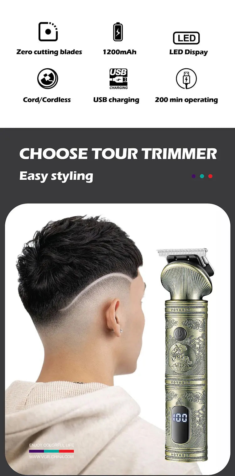 VGR Professional Hairdresser Electric Hair Trimmer for Men