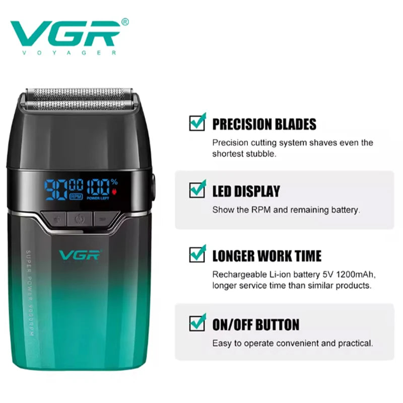 VGR New Shaver Gradient Color Body High end Hair Trimmer V-308