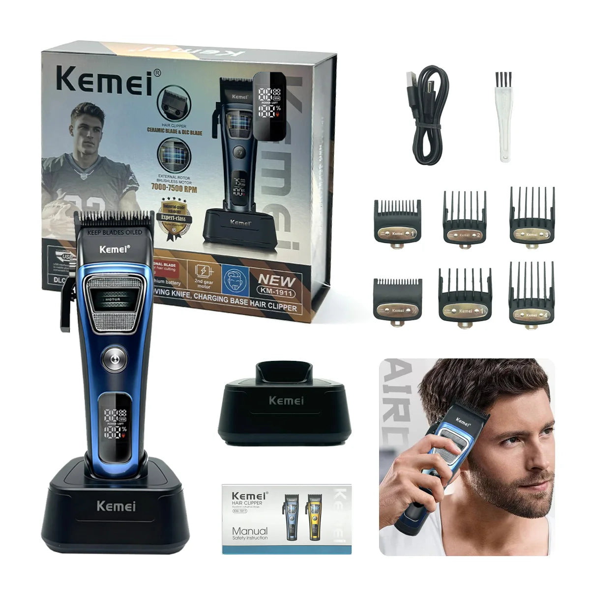 Kemei Clippers Professional Hair Clippers Haircut KM-1911