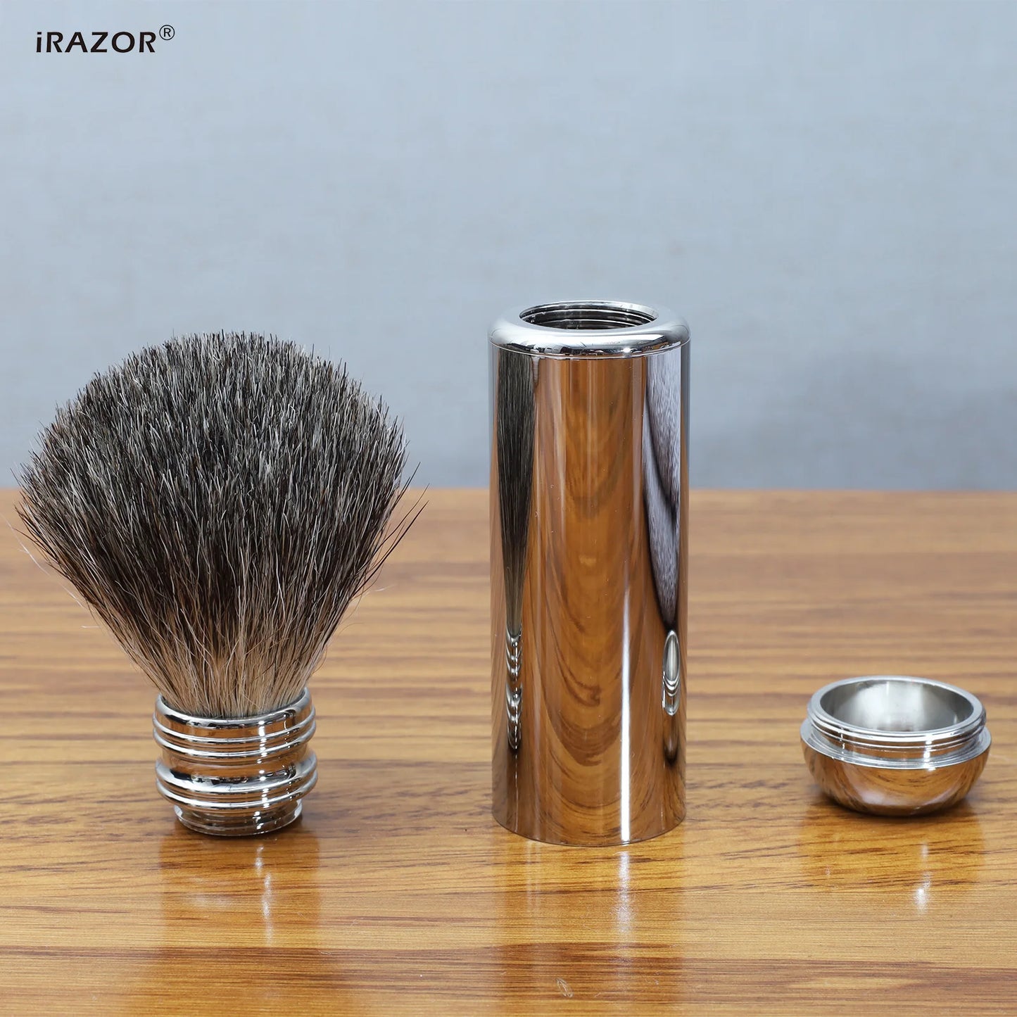 Men's Badger Hair Shaving Brush with Aluminum Tube Holder