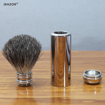 Men's Badger Hair Shaving Brush with Aluminum Tube Holder