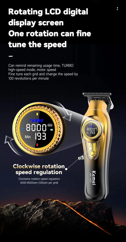 Kemei Rechargeable Barber Hair Clippers Electric Cordless KM-1677