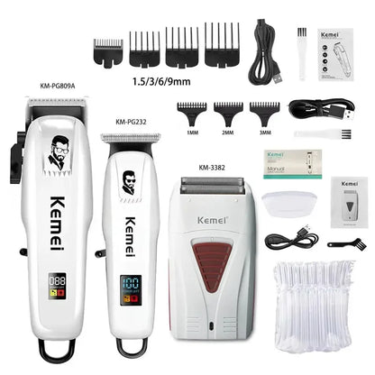 Kemei KM-PG809A KM-PG232 LCD USB Charging Hair Clipper