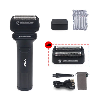 VGR Face Shaver Professional 0MM Foil Shaver 9000 RPM V-368