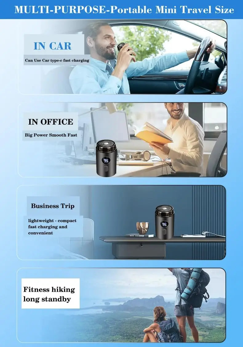 Men Electric Mini Shaver Rechargeable Type-c Charging  Razor
