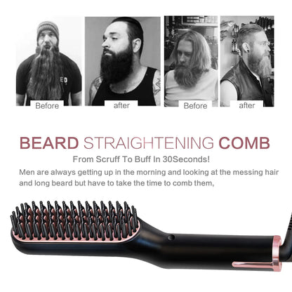 Men's Electric Beard Straightener Negative Ion Hair Straightening