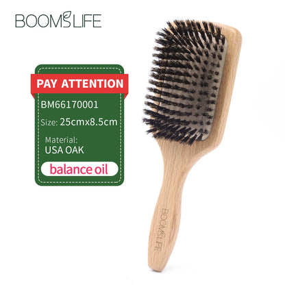 Boar Bristle Brush Wood Combs Scalp Massage