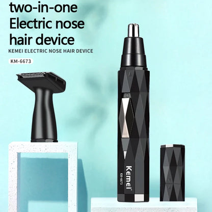 Kemei 2In1 Rechargeable Nose Hair Trimmer Hair Removal Machine
