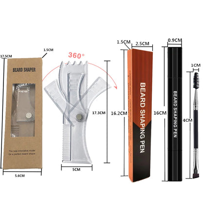 Waterproof Beard Pen 2-in-1 Beard Filler Pencil with Brush