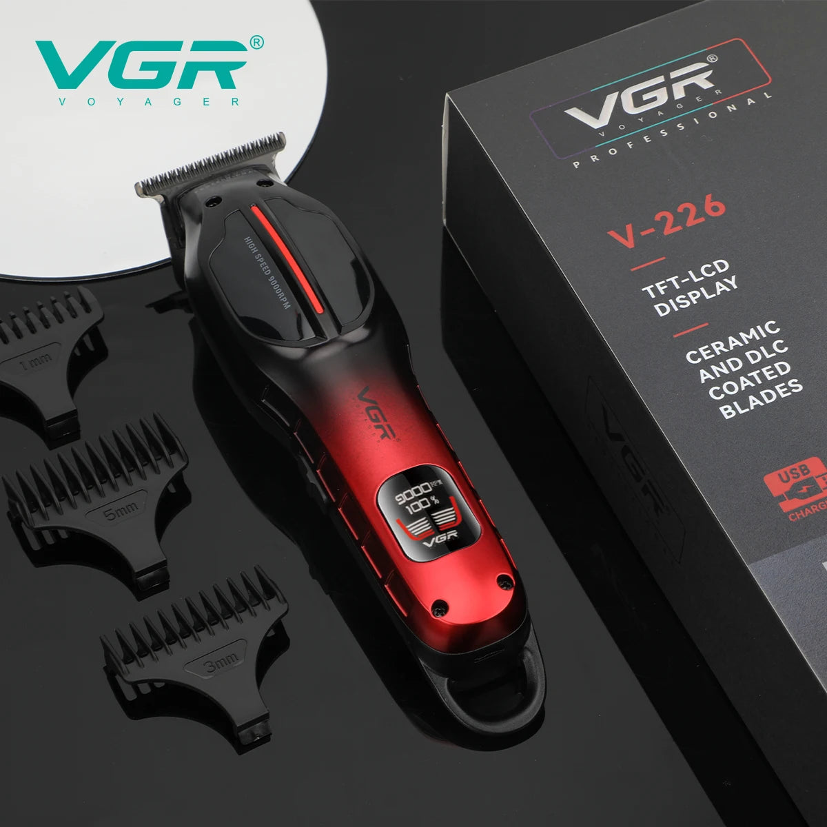 VGR Hair Trimmer Professional 9000 RPM Hair Clipper V-226