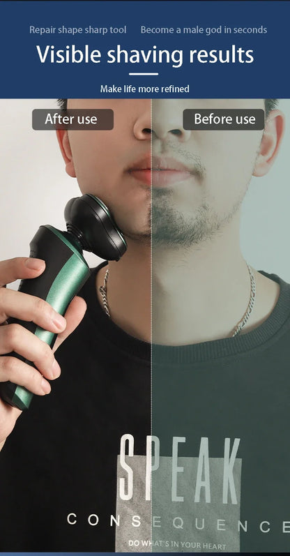 New Smart Electric Shaver LCD Digital Display Three-head Floating Razor