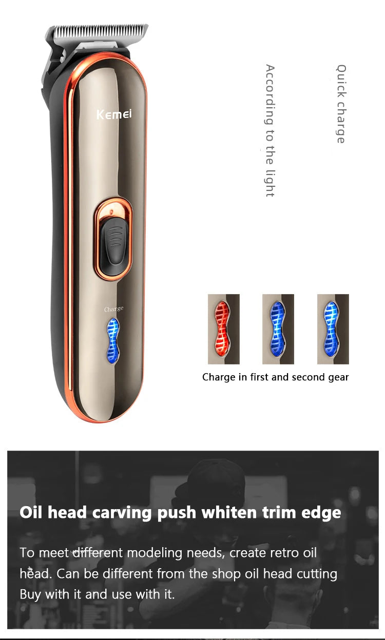 Kemei 371 Hair Clippers Men Professional Rechargeable Machine