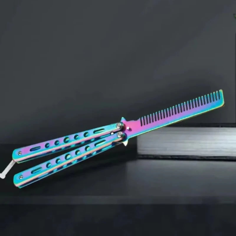 Hair styling tools foldable comb stainless steel butterfly knife comb