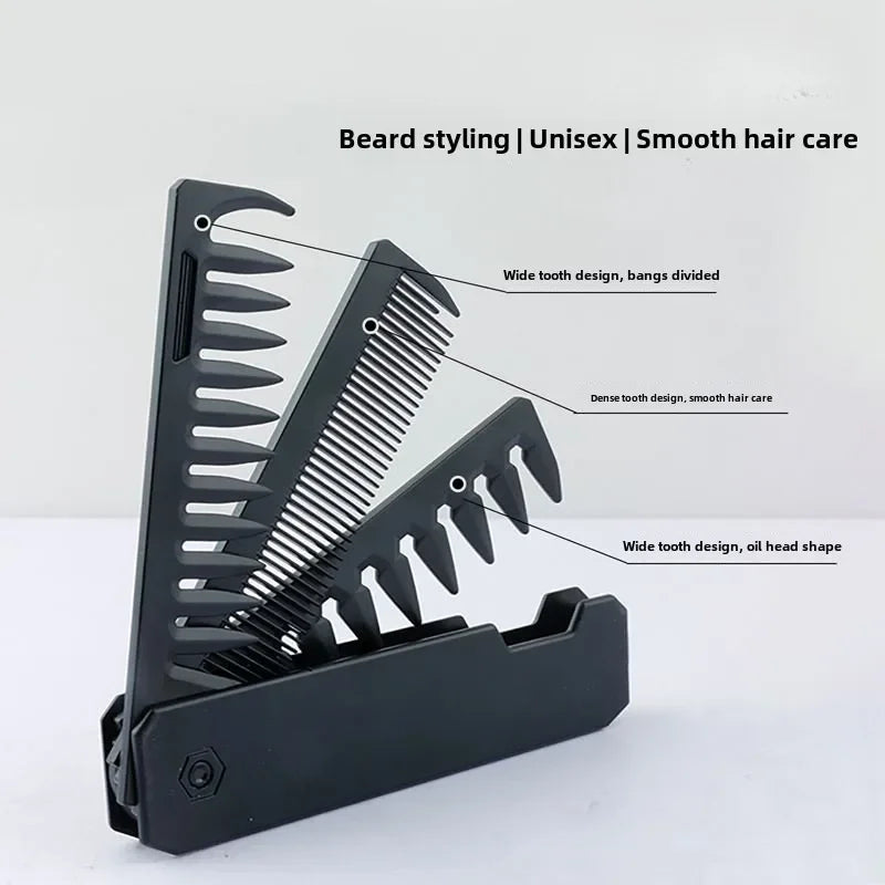 Multifunctional 3-in-1 Plastic Folding Pocket Combs
