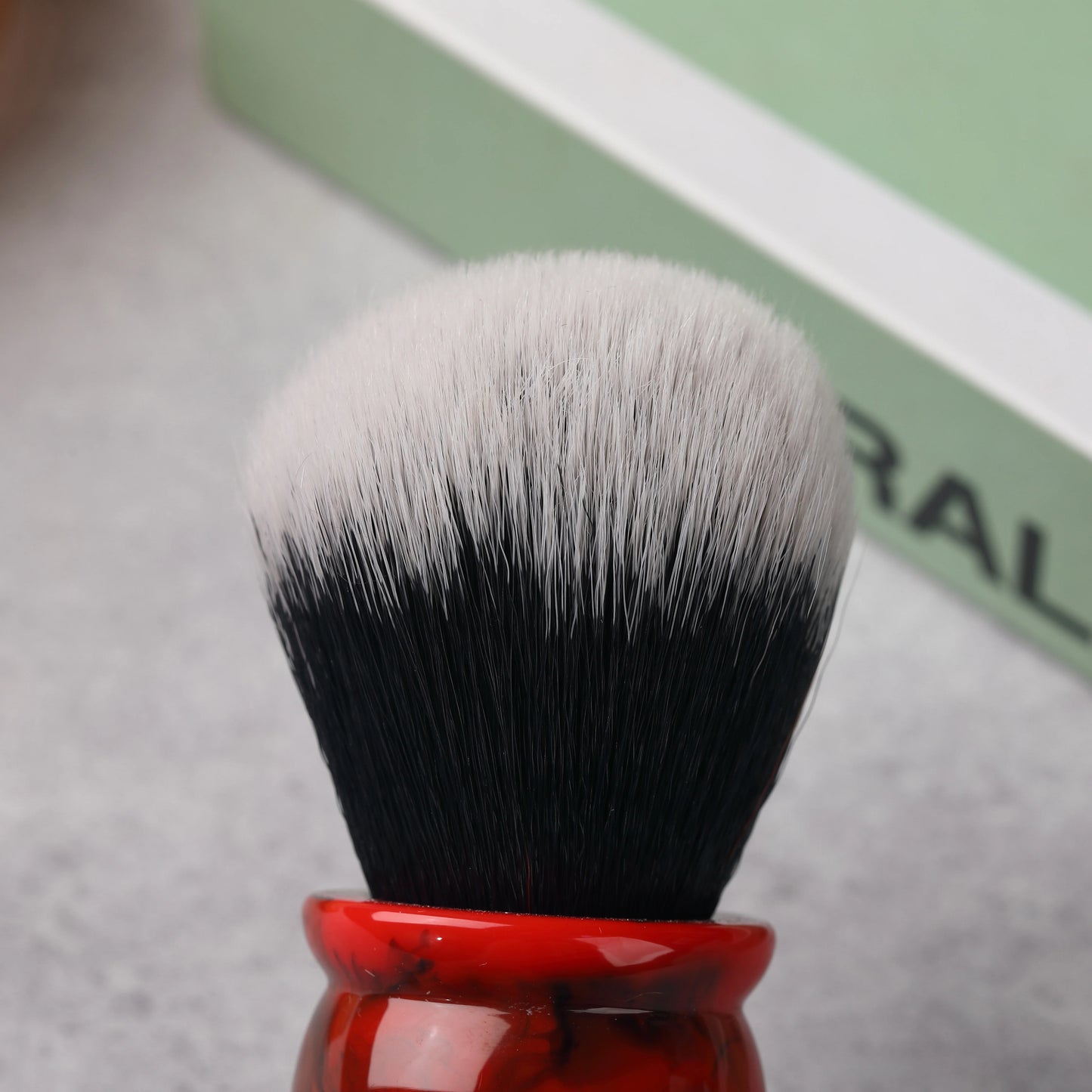 Red Marble Men's Synthetic Hair Beard Brush