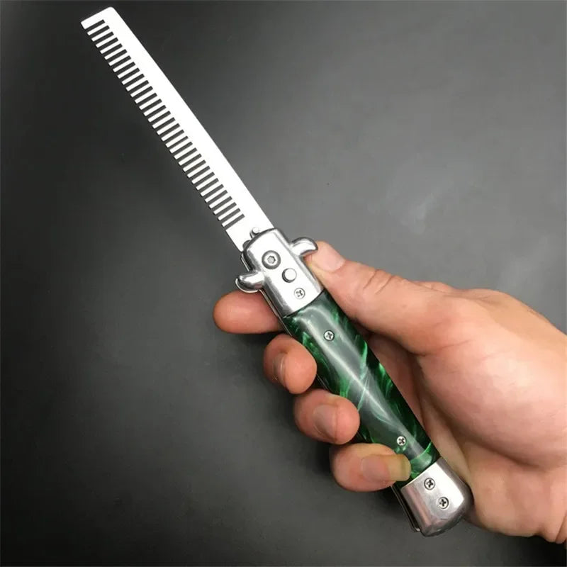 Stainless Steel Foldable Automatic Combs Butterfly Pocket Comb