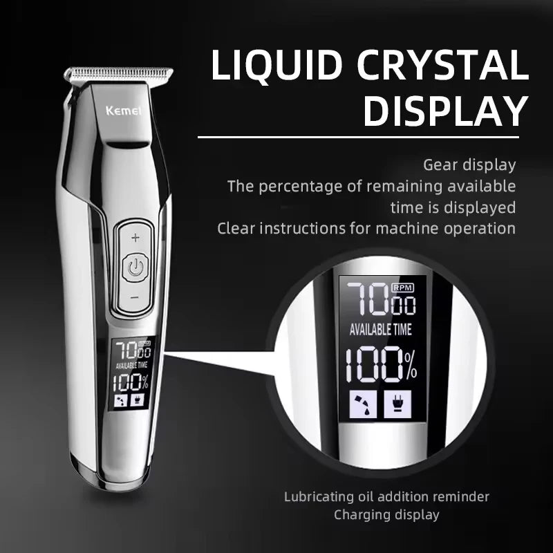 Kemei KM-5027 Original Electric Hair Clipper LCD Display