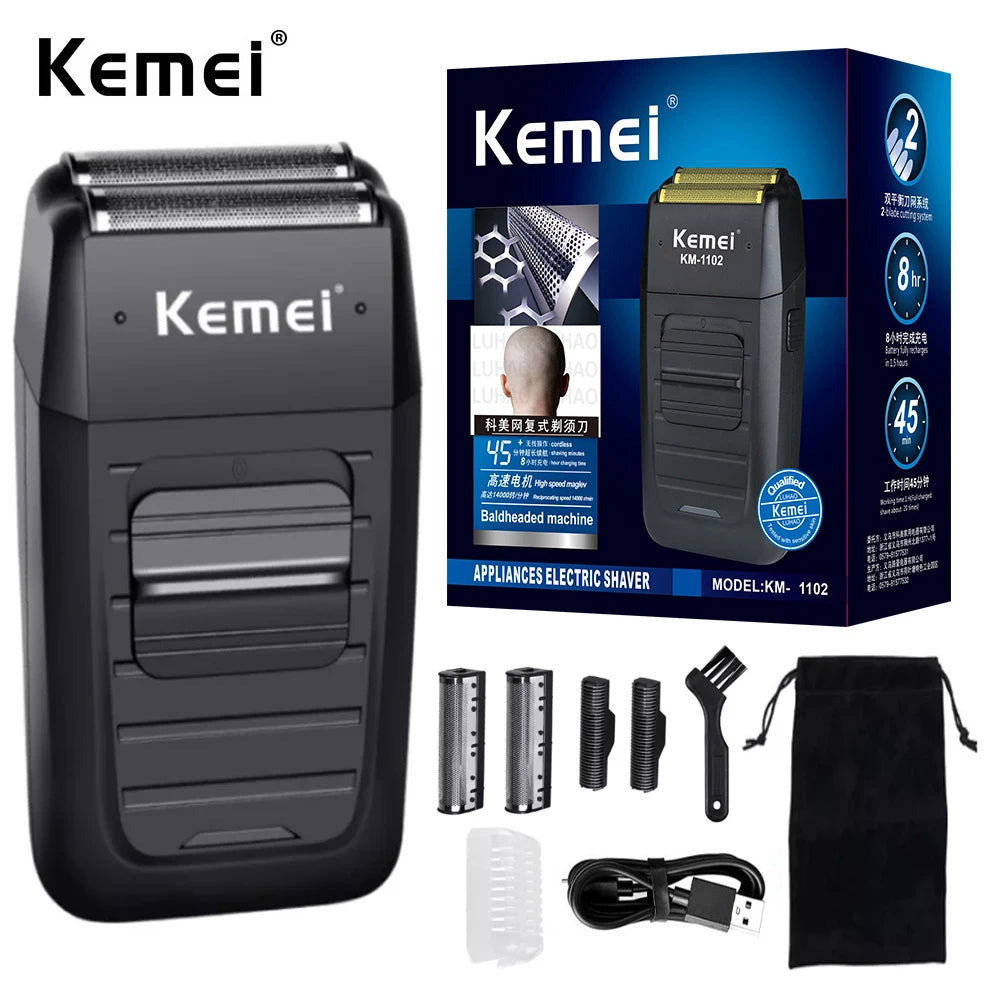 Kemei KM-1102 Rechargeable Cordless Shaver