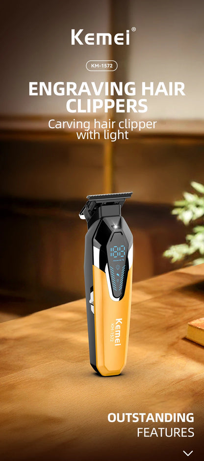 Kemei Rechargeable Hair Cutting Machine for Men Hair Clippers KM1572