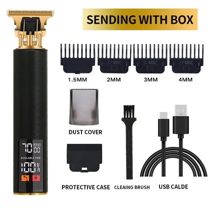 Electric Barber T9 Upgraded LCD Rechargeable Retro Oil Head