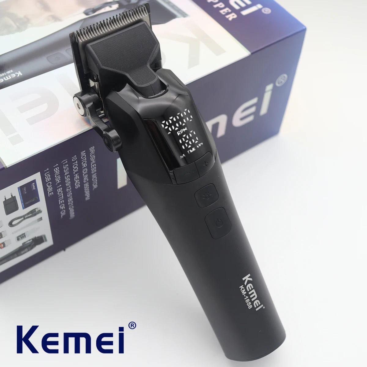 KEMEI KM-1858 DLC Blade Electric Hair Clipper Professional Cordless