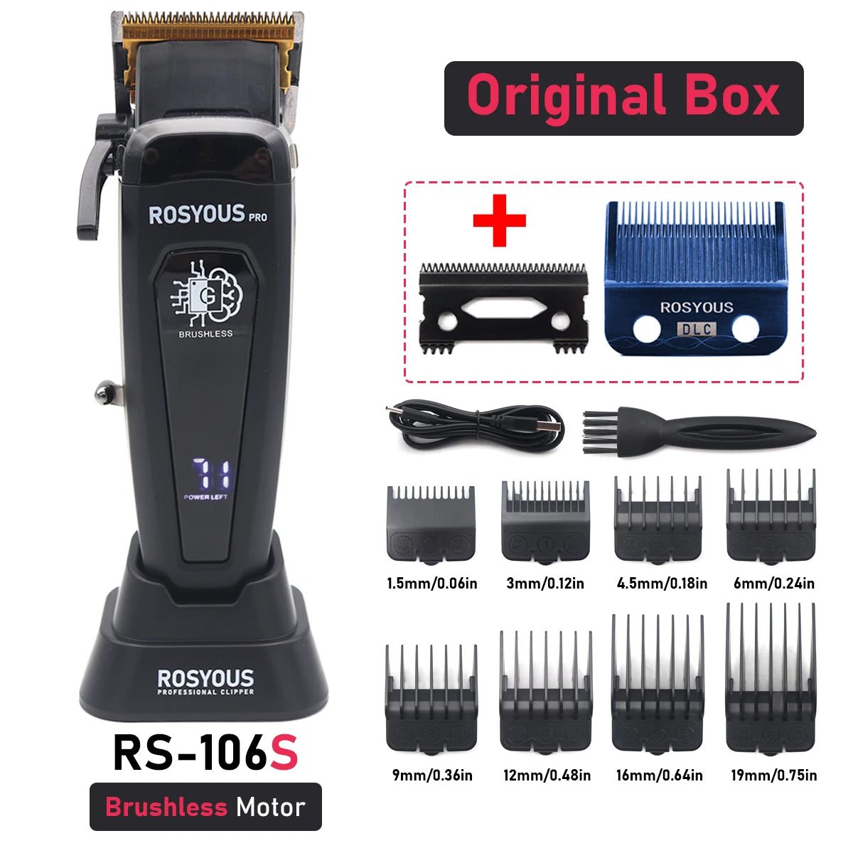 Professional Hair Clipper Brushless Motor DLC Blade  for Men 106