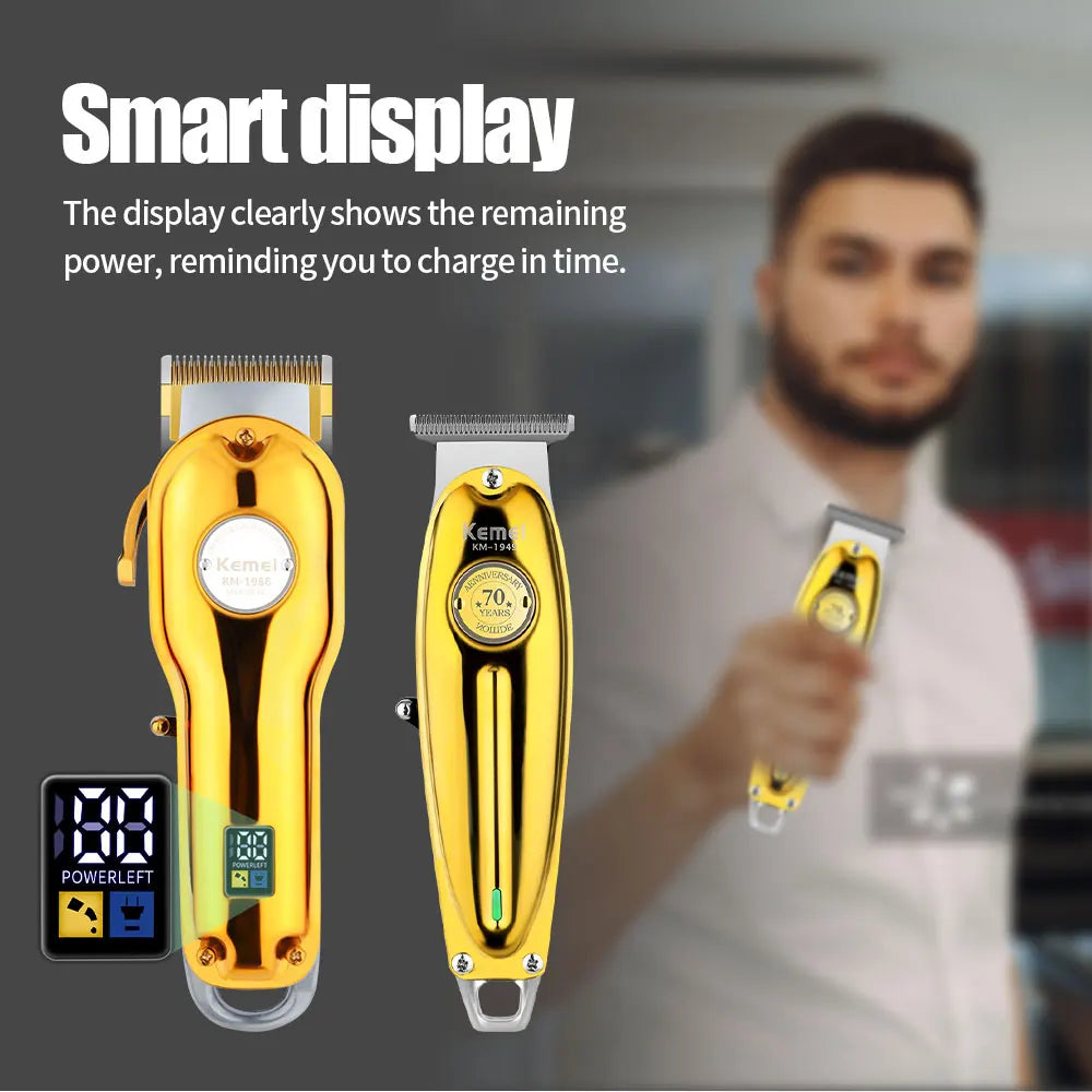 Kemei Professional Finishing Hair Clipper Kit Electric Cordless