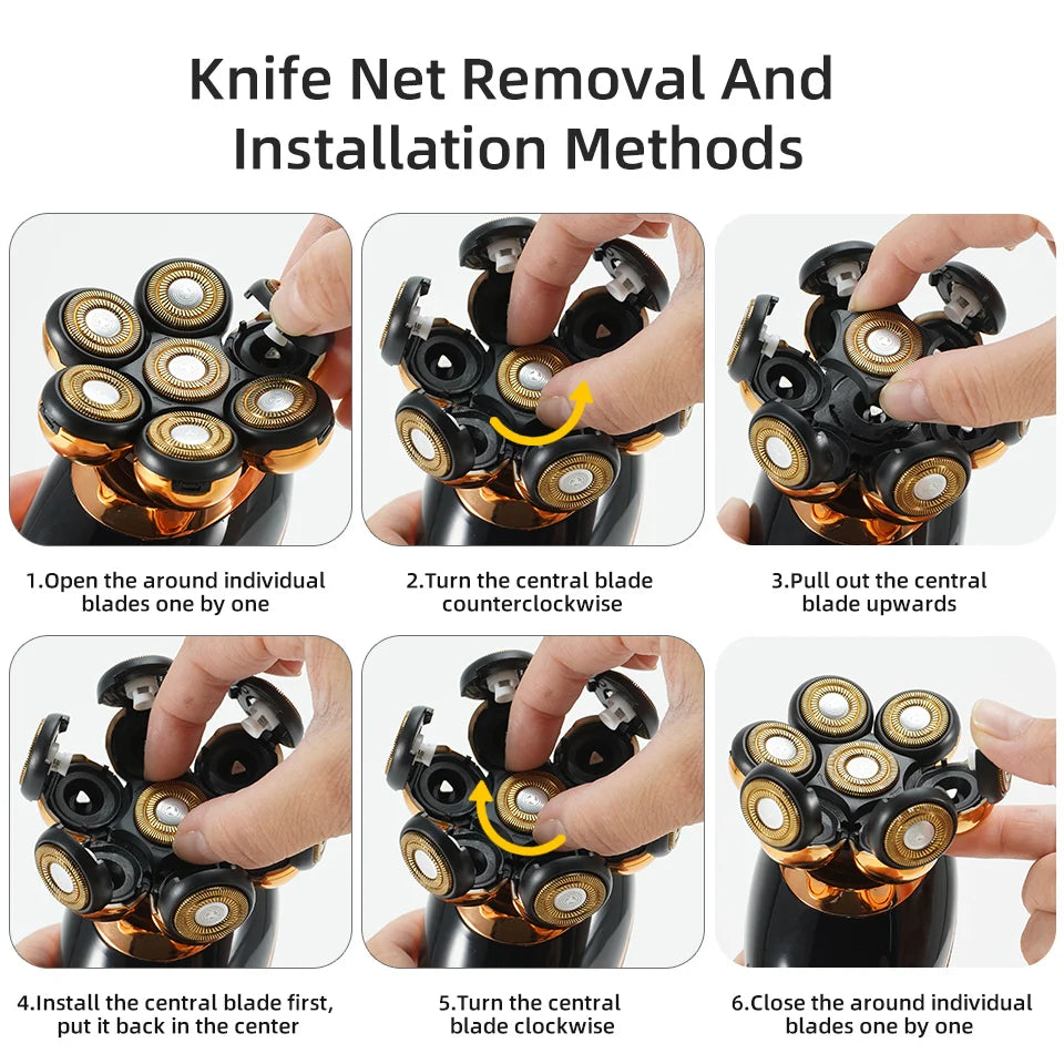 Men 7D Floating Men Electric Shaver Wet Dry Beard Hair Trimmer